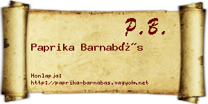 Paprika Barnabás névjegykártya